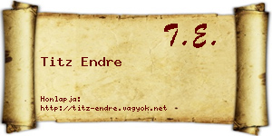 Titz Endre névjegykártya