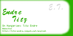 endre titz business card